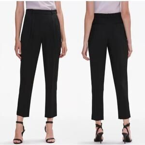 MM Lafleur Howland Black Pleated Straight Tapered Slack Dress Pants Size 12